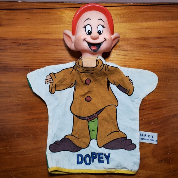 Other - Walt Disney Productions Vintage Dopey 7 Dwarfs Hand Puppet Japan Cloth‎ Body